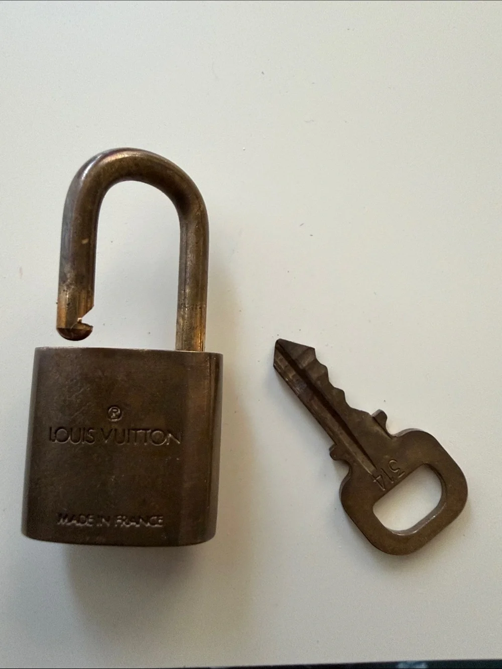 Louis Vuitton Bronze-Tone LV Padlock with Key